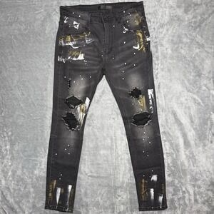 KDNK Men's Distressed Multicolor Ripped Jeans Sz 32